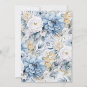 Blue Petal Boys Baby shower Uitnodiging (Achterkant)