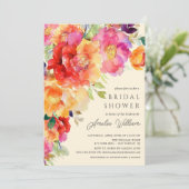 Blue Petal bruids douche uitnodiging (Staand voorkant)