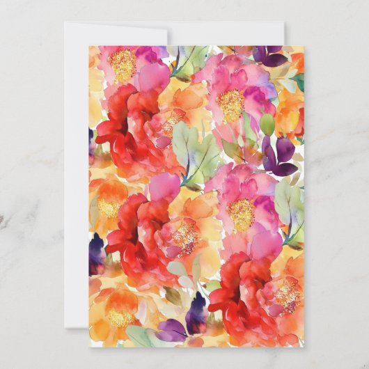 Blue Petal bruids douche uitnodiging (Achterkant)