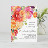Blue Petal bruids douche uitnodiging (Staand voorkant)