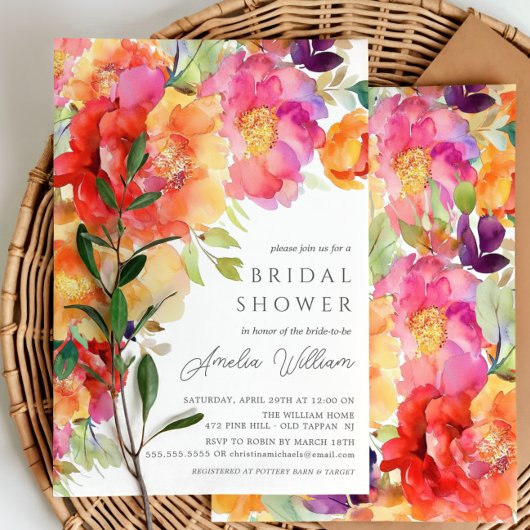 Blue Petal bruids douche uitnodiging
