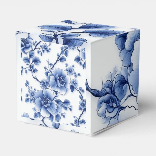 Blue Petal Cube Gift Box Bedankdoosjes (Achterkant)