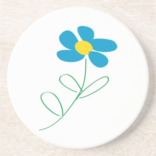 Blue Petal Flower Onderzetter (Voorkant)