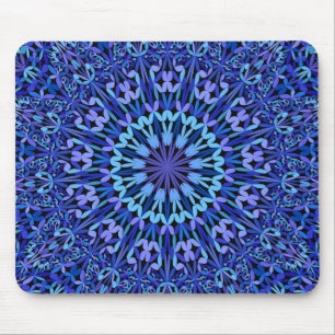 Blue Petal Kaleidoscope Mandala Muismat