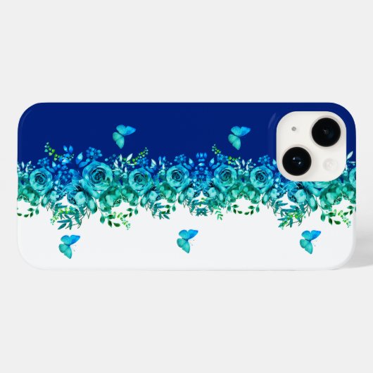 Blue Petal Symphony Phone Case (Achterkant (horizontaal))