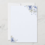 Blue Petals and Prosecco Bridal Shower Invitation Kaart (Achterkant)
