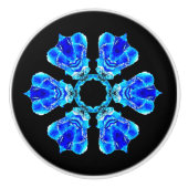Blue Petals Keramische Knop (Voorkant)