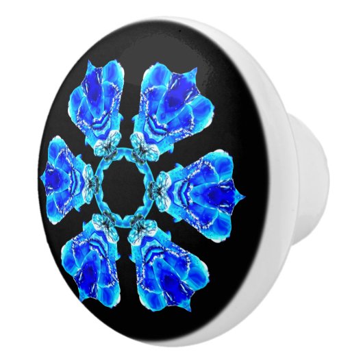 Blue Petals Keramische Knop (Rechts)