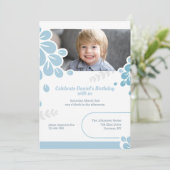 Blue Petals Photo Kaart (Staand voorkant)