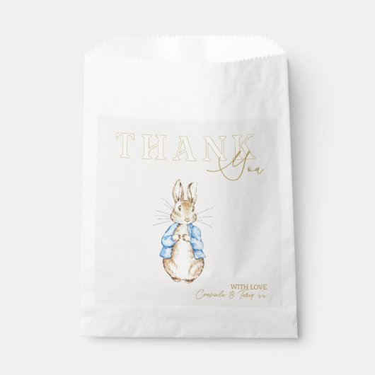 Blue Peter het Konijn Baby shower Dank u Bedankzakje (Voorkant)