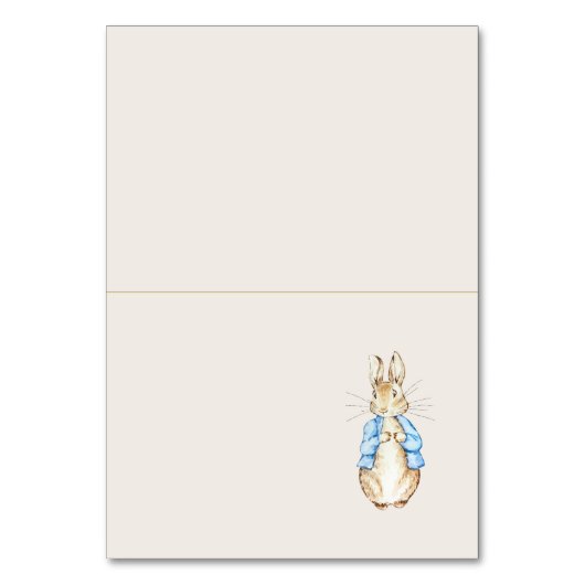 Blue Peter het Konijn Baby shower Place Card Kaart (Voorkant)