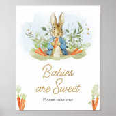 Blue Peter Rabbit Baby shower Baby's zijn zoet Poster (Voorkant)