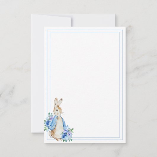 Blue Peter Rabbit Baby shower Bedankkaart (Achterkant)