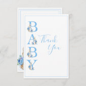 Blue Peter Rabbit Baby shower Bedankkaart (Voorkant / Achterkant)