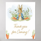 Blue Peter Rabbit Baby shower Bedankt voor je koms Poster (Voorkant)