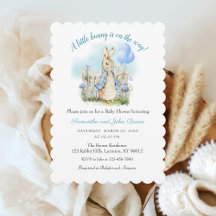 Blue Peter Rabbit Baby shower Boy Invitation