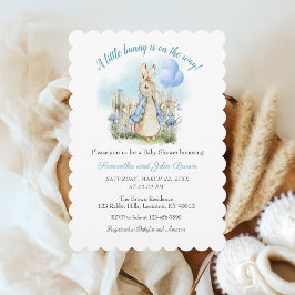 Blue Peter Rabbit Baby shower Boy Invitation Kaart