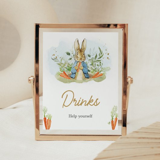 Blue Peter Rabbit Baby shower Drinken Poster
