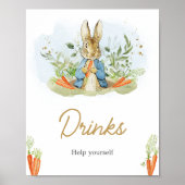 Blue Peter Rabbit Baby shower Drinken Poster (Voorkant)