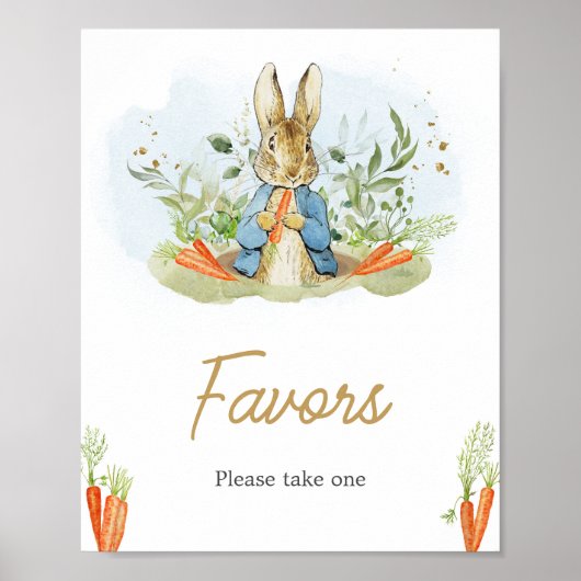 Blue Peter Rabbit Baby shower Favorieten Poster (Voorkant)