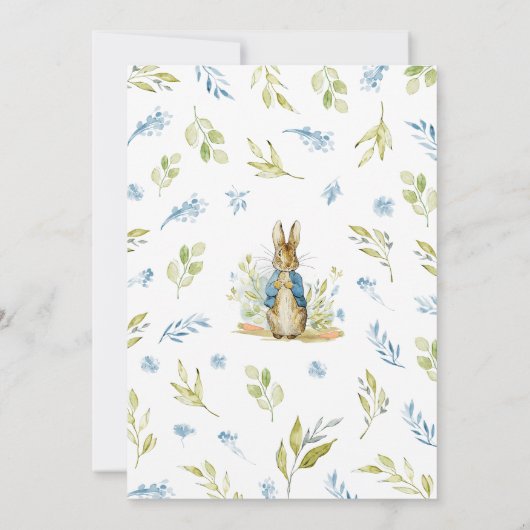 Blue Peter Rabbit Baby shower Kaart (Achterkant)