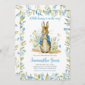 Blue Peter Rabbit Baby shower Kaart (Voorkant / Achterkant)