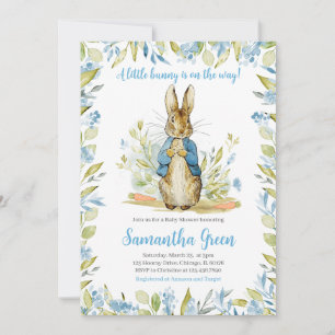 Blue Peter Rabbit Baby shower Kaart