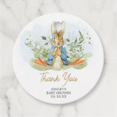 Blue Peter Rabbit Baby shower Ronde Bedankjes Labels (Voorkant)