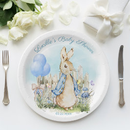 Blue Peter Rabbit Baby shower servies Papieren Bordje