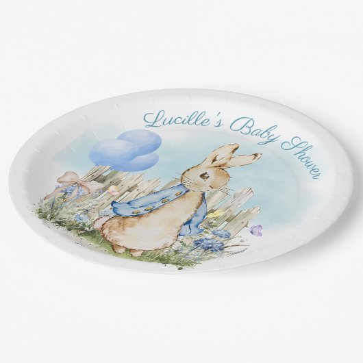 Blue Peter Rabbit Baby shower servies Papieren Bordje (Gekanteld)