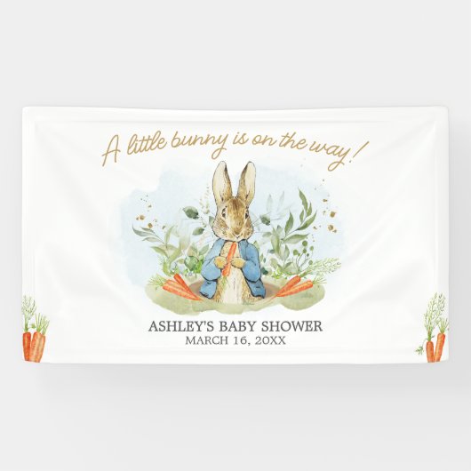 Blue Peter Rabbit Baby shower Spandoek (Horizontaal)