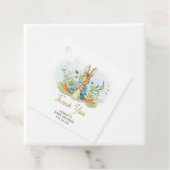 Blue Peter Rabbit Baby shower Square Bedankjes Labels (In situ)