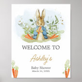 Blue Peter Rabbit Baby shower Welkom Poster (Voorkant)