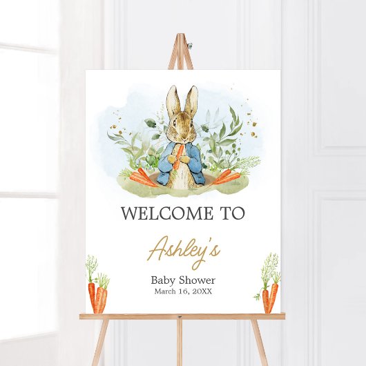 Blue Peter Rabbit Baby shower Welkom Poster