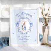 Blue Peter Rabbit Baby shower Welkom Poster