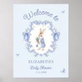 Blue Peter Rabbit Baby shower Welkom Poster (Voorkant)