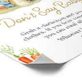 Blue Peter Rabbit Baby shower Zeg geen Baby Poster (Hoek)
