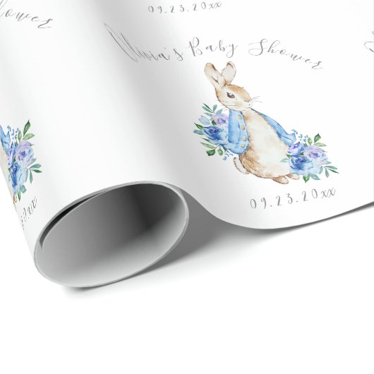 Blue Peter Rabbit Boy Baby shower Cadeaupapier (Rol Hoek)
