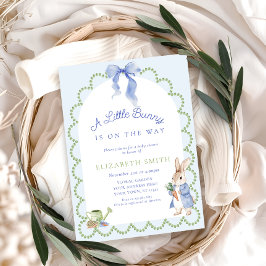 Blue Peter Rabbit Boy Baby shower Kaart