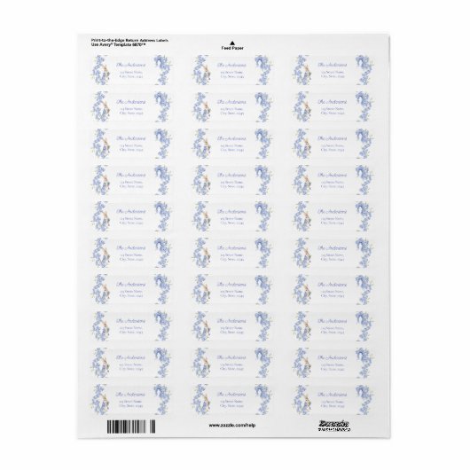 Blue Peter Rabbit Boy Baby shower Label (Full Sheet)
