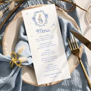 Blue Peter Rabbit Boy Baby shower Menu