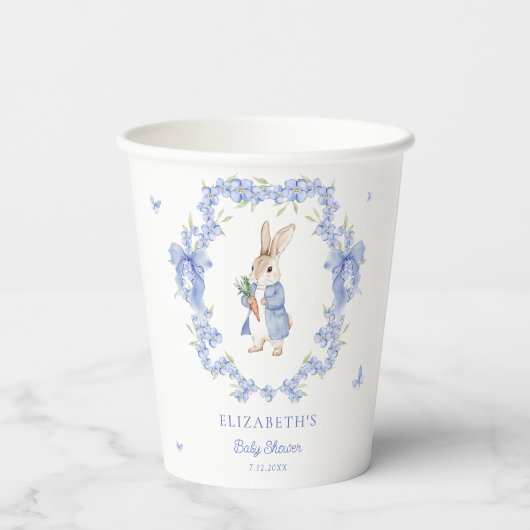 Blue Peter Rabbit Boy Baby shower Papieren kopjes Papieren Bekers (Achterkant)