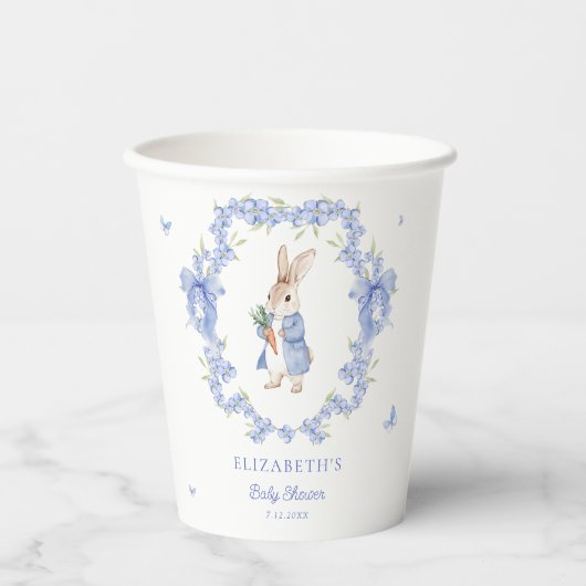 Blue Peter Rabbit Boy Baby shower Papieren kopjes Papieren Bekers (Voorkant)