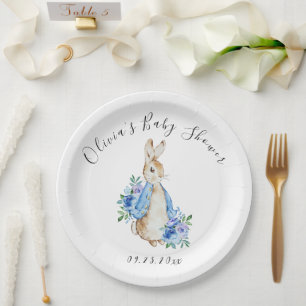 Blue Peter Rabbit Bunny Baby shower Papieren Bordje