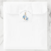 Blue Peter Rabbit Floral Boy Baby shower Vierkante Sticker (Tas)