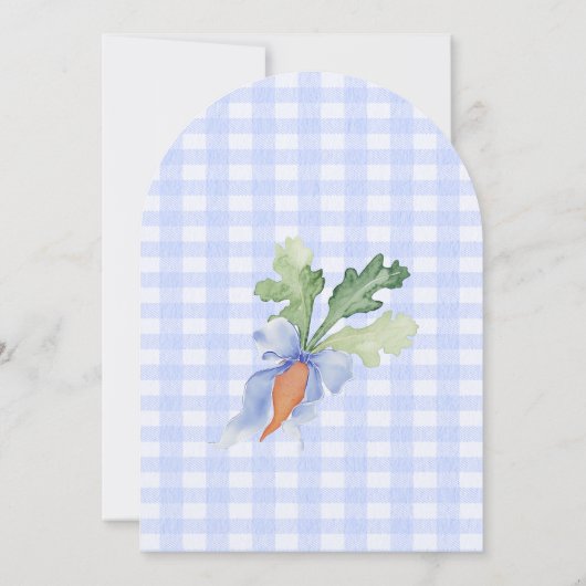 Blue Peter Rabbit Gingham Baby Shower Kaart (Achterkant)