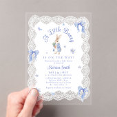 Blue Peter Rabbit Lace Baby Shower Acryl Uitnodigingen (Insitu (Draagbaar))