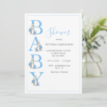 Blue Peter Rabbit Typografie Baby shower