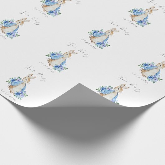 Blue Peter Rabbit voor Baby Script Baby shower Cadeaupapier (Hoek)
