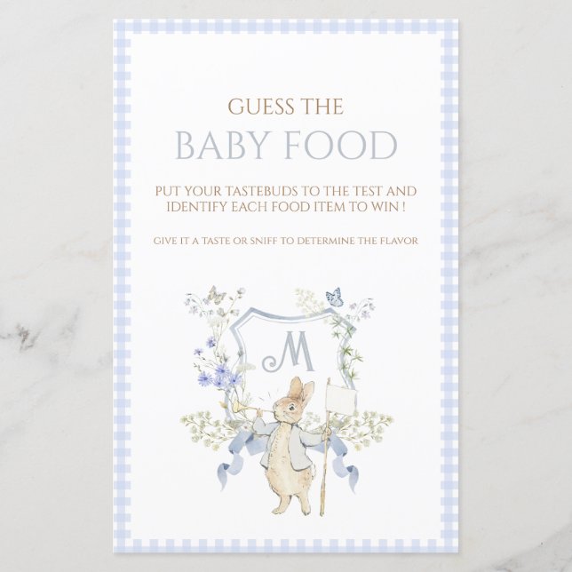 Blue Peter the Rabbit Guess Baby Food Game (Achterkant)